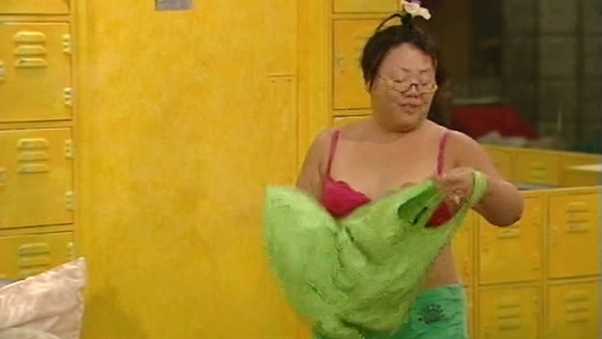 Kathreya Kasisopa wearing a red bra 